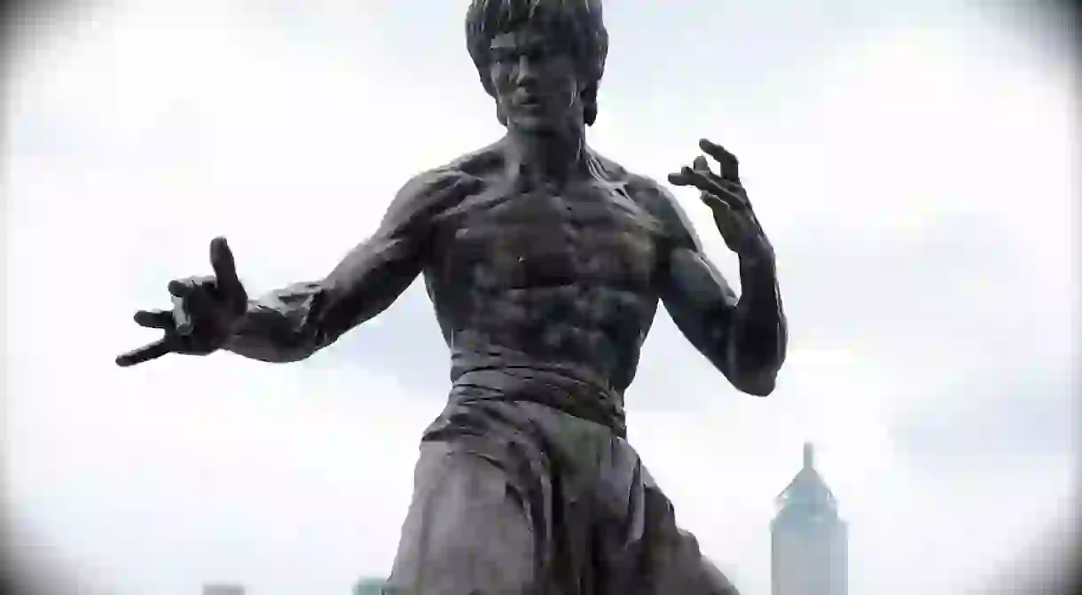 A Bruce Lee statue in Hong Kong