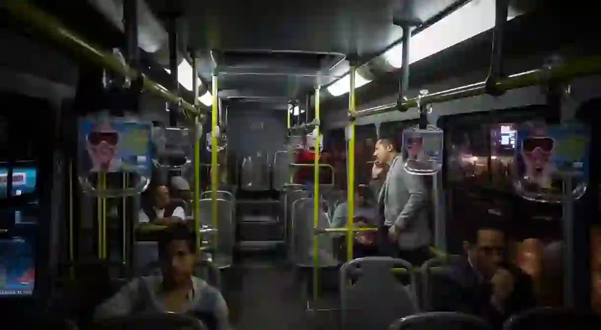 A pleasingly empty bus in Mexico City