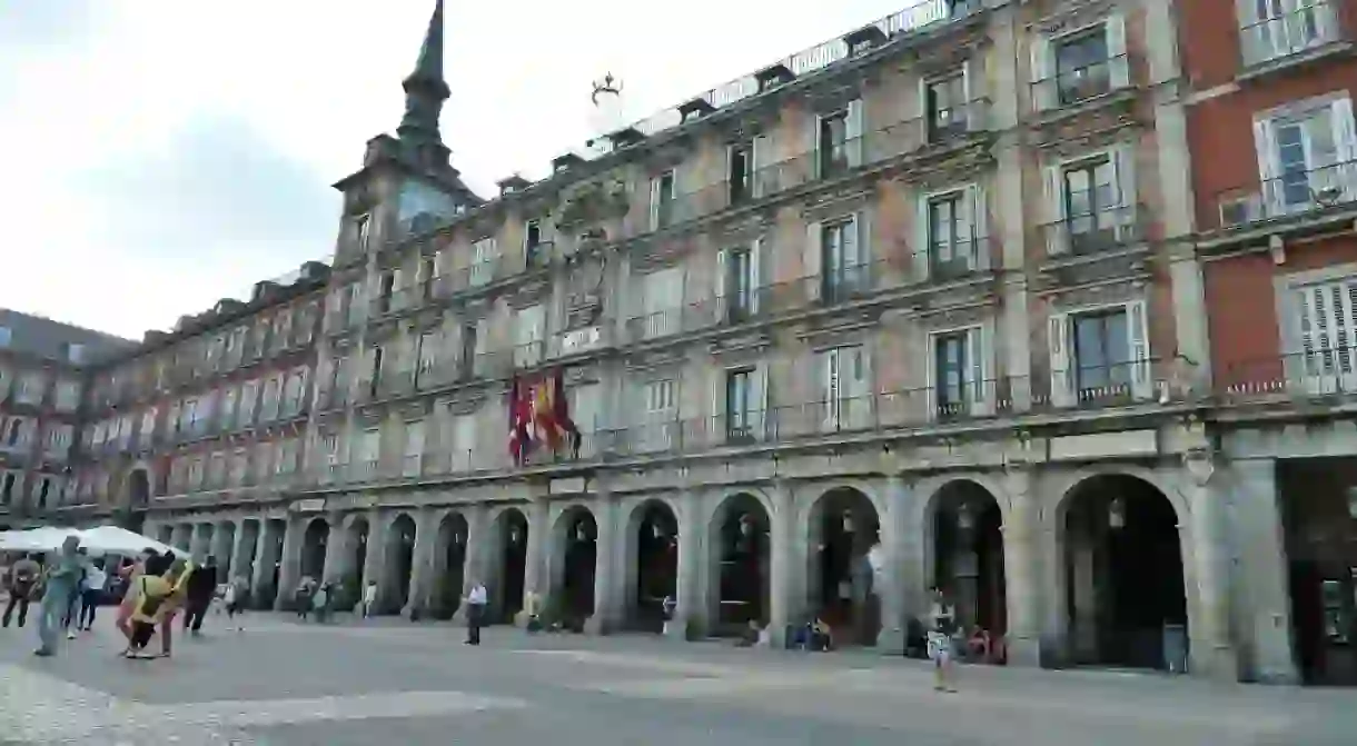 The facade of the Casa de la Panaderia in Plaza Mayor