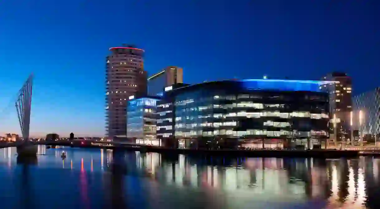 The BBC studios and offices at Media City, near Salford Quays