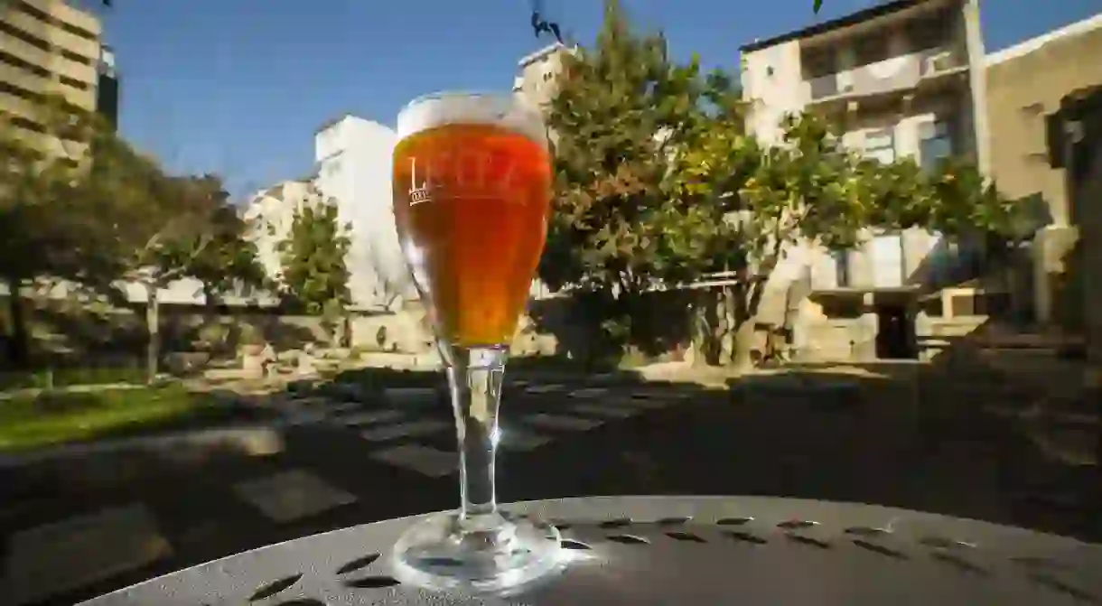 A glass of Letra beer