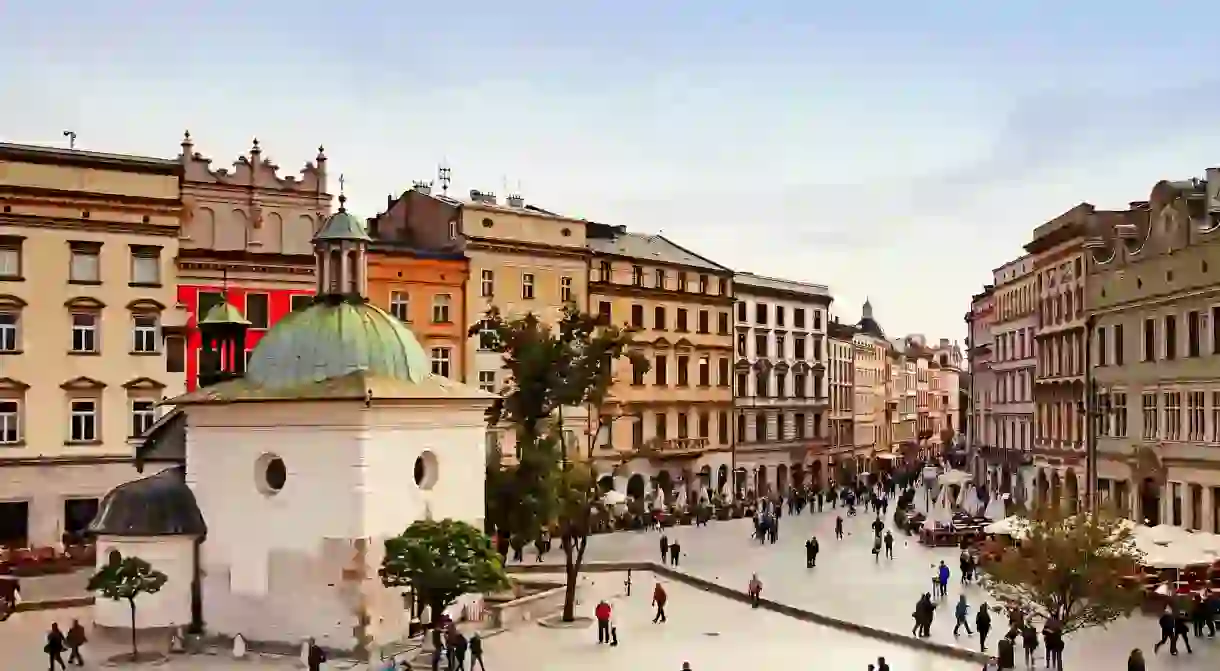 Sukiennice town market square in Krakow