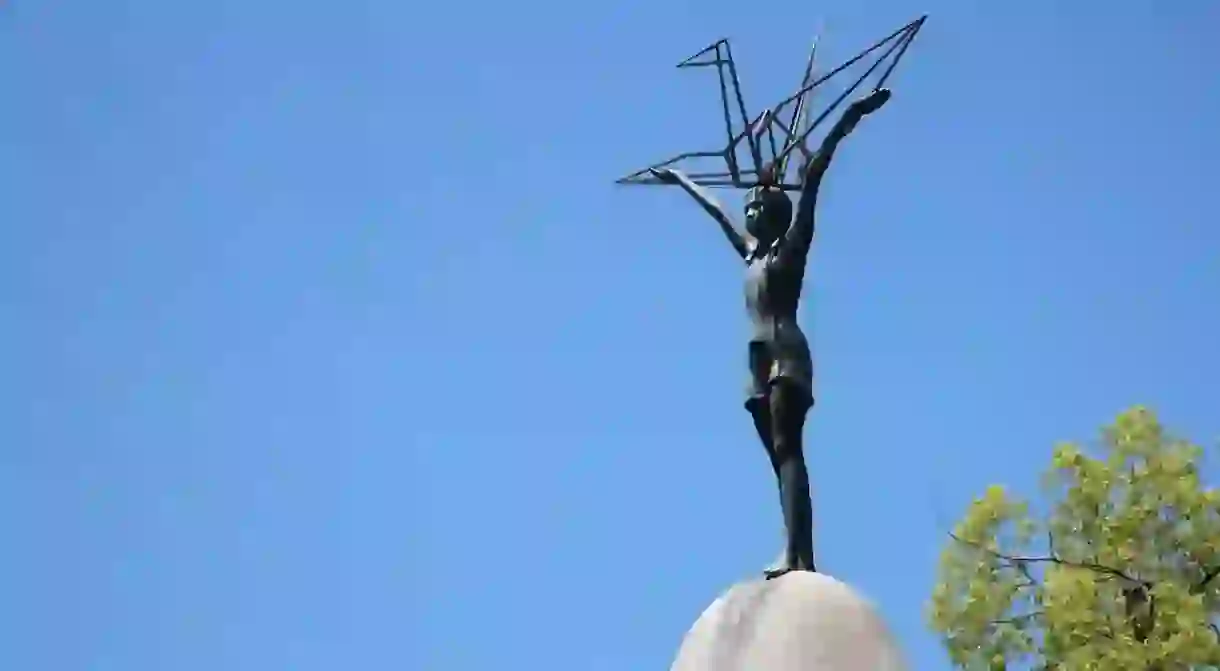 Sadako Sasaki atop the Childrens Peace Monument in Hiroshima