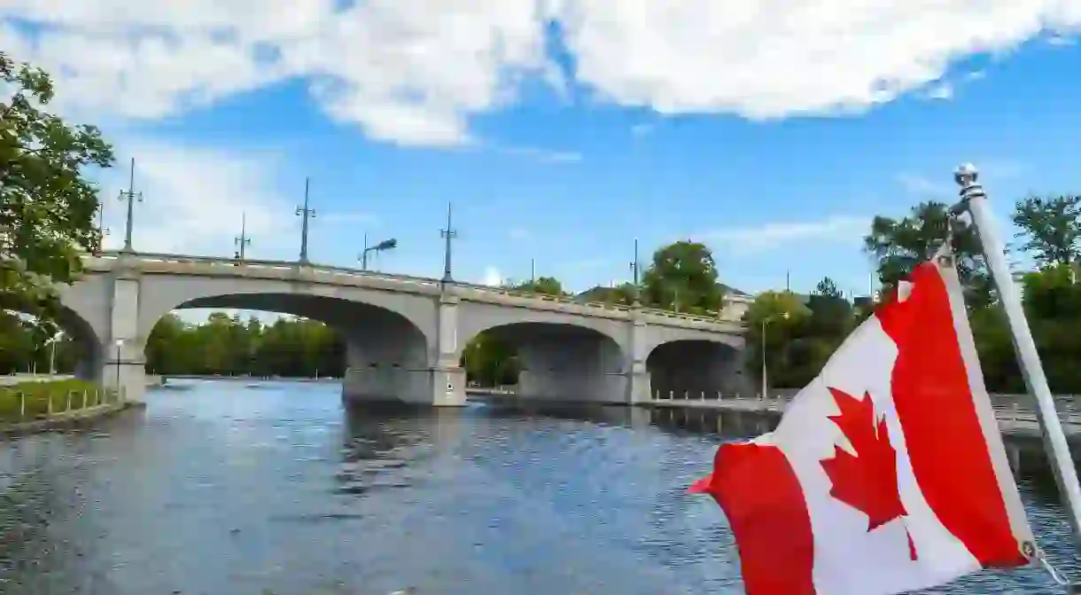 The Rideau Canal runs through downtown Ottawa