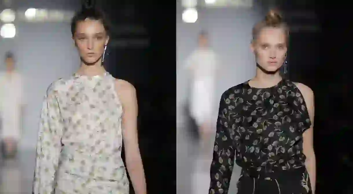 Robert Verino shows some one shoulder, floral looks on Madrids spring runway