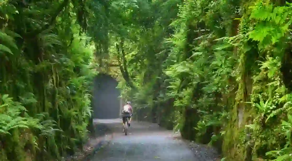 Cyclist on the Waterford Greenway, the longest off-road walking and cycling experience in Ireland