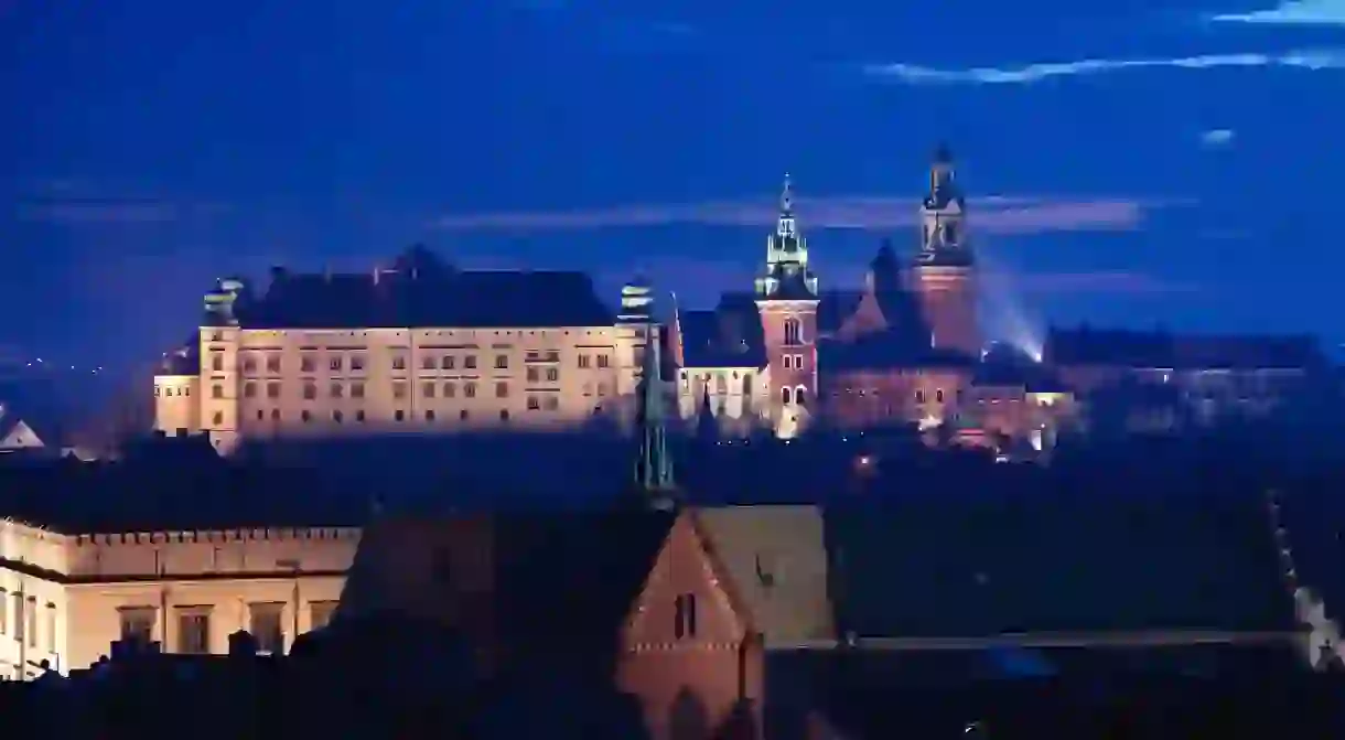 Wawel hill with castle in Krakow