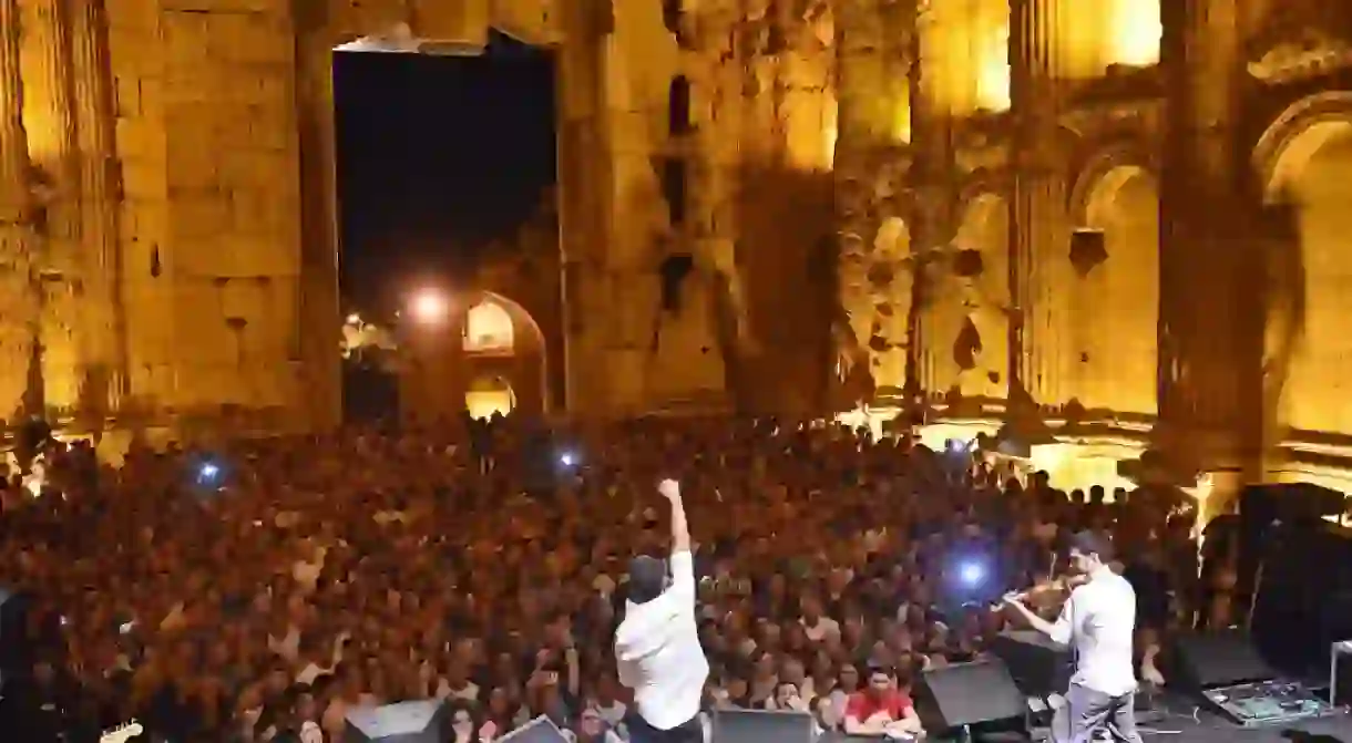 Mashrou Leila performing in Baalbeck