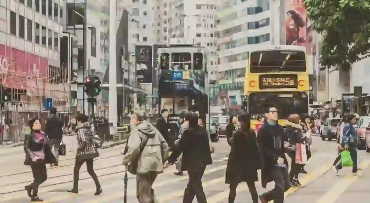 Pedestrian traffic in Causeway Bay, Hong Kong