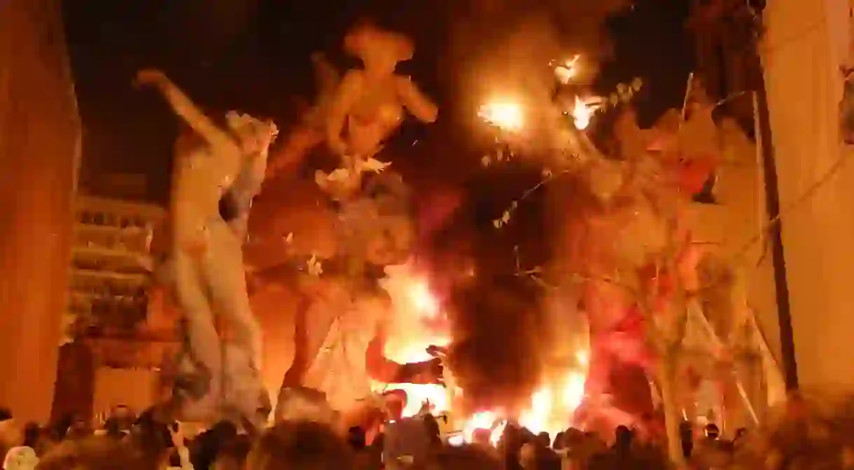 The burning at the end of Las Fallas in Valencia