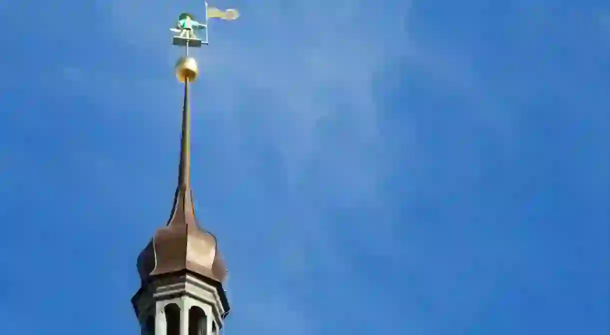 Old Thomas on top of the Town Hall tower