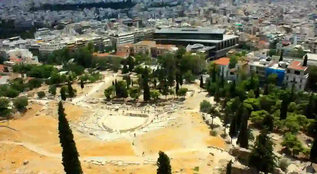 View of the new museum and the city from the Acropolis