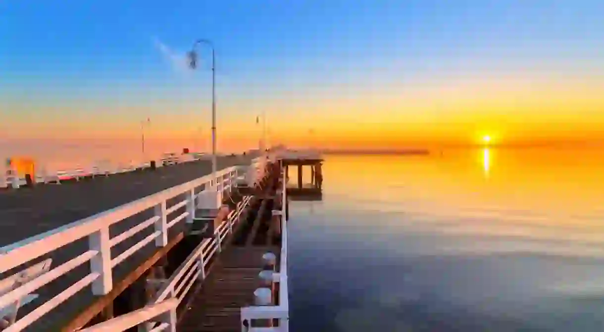 Sunrise at Baltic sea in Sopot, Poland