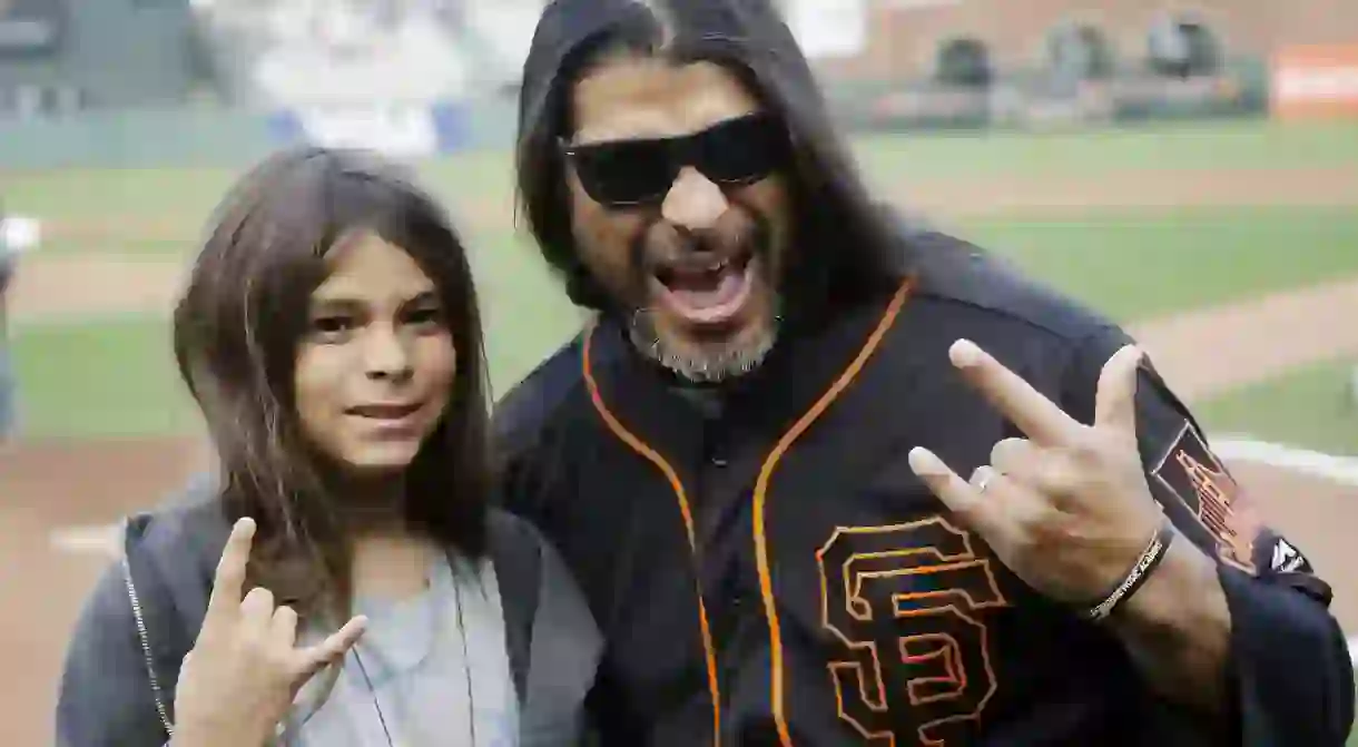 Tye with his dad Robert Trujillo