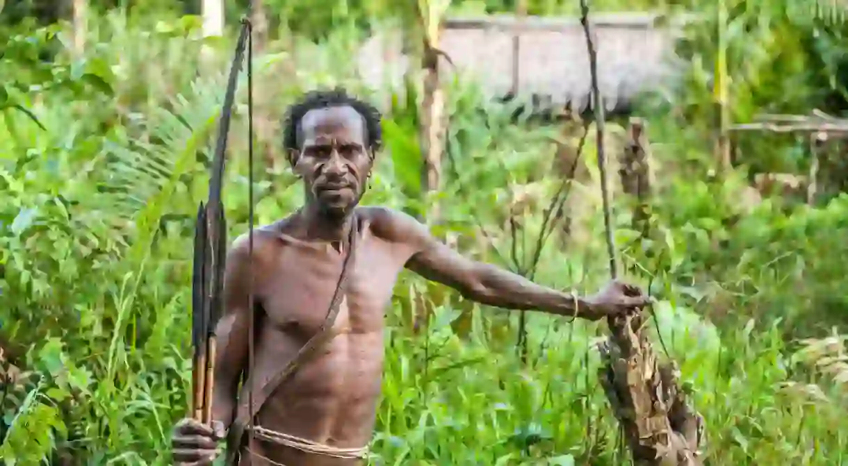 A man from Papua New Guineas Korowai Tribe