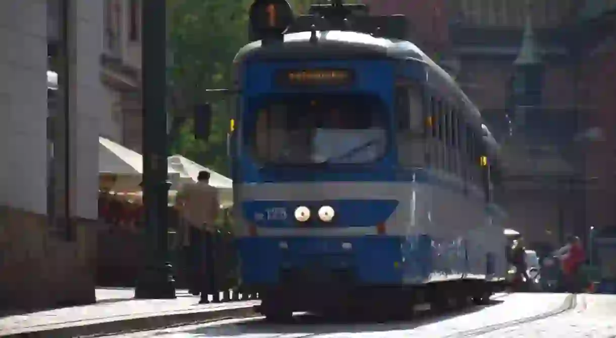 A tram in Krakow