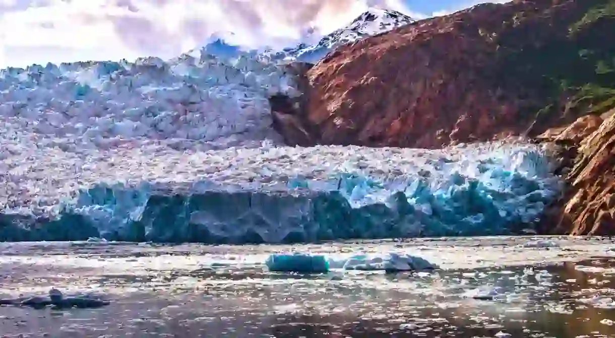 Alaskan glacier showing the effects of climate change