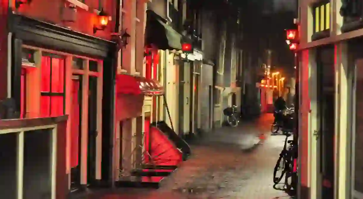 Prostitution windows in Amsterdams Red Light District