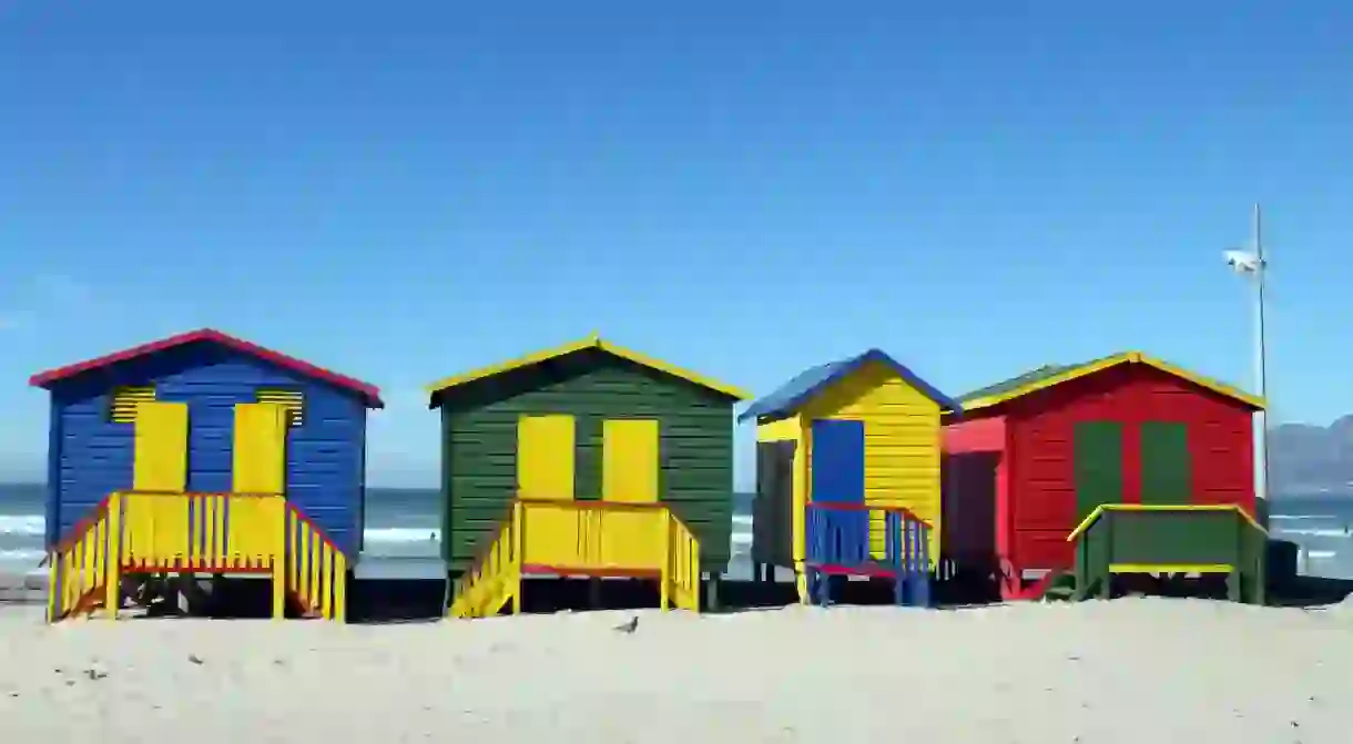 Colorful beach huts on Muizenberg Beach