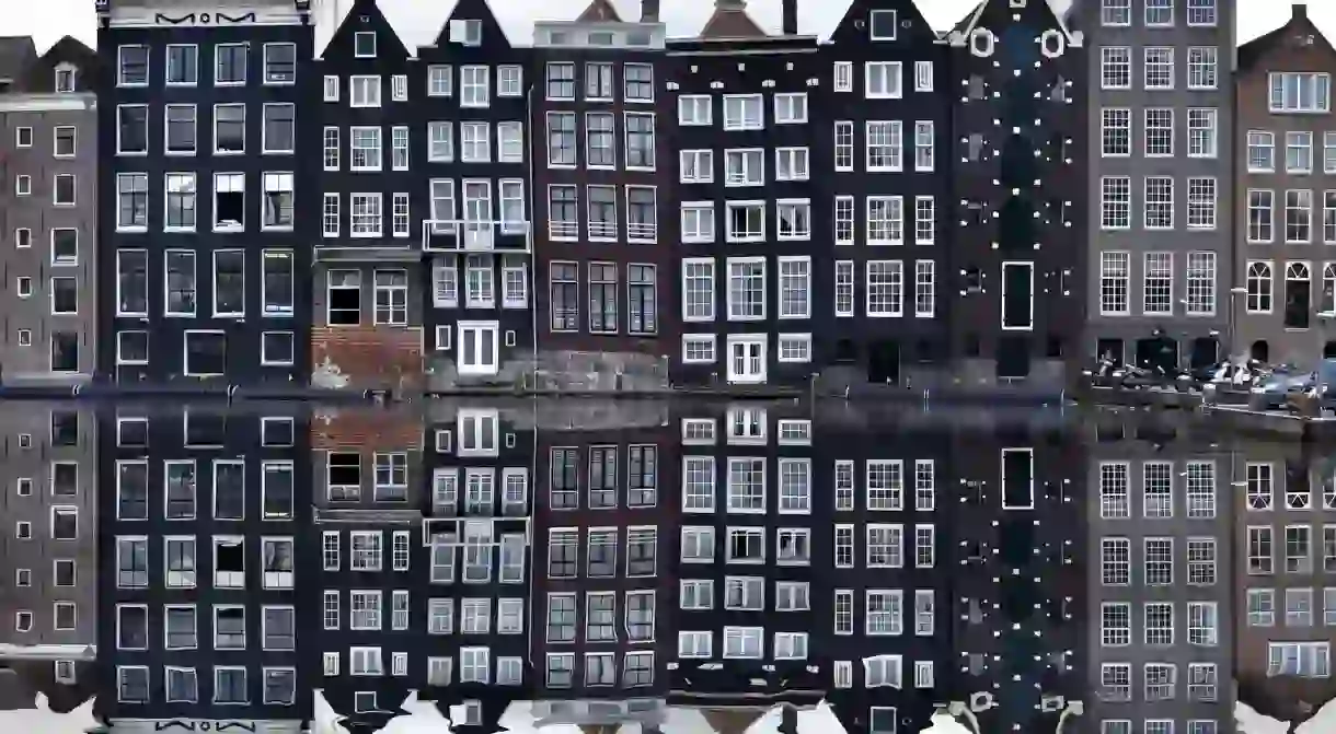 Typical canal houses in Amsterdam