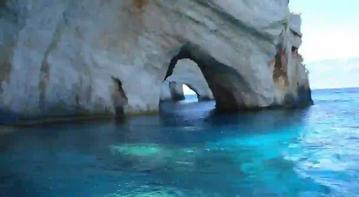 Blue Caves, in Zakynthos, Greece