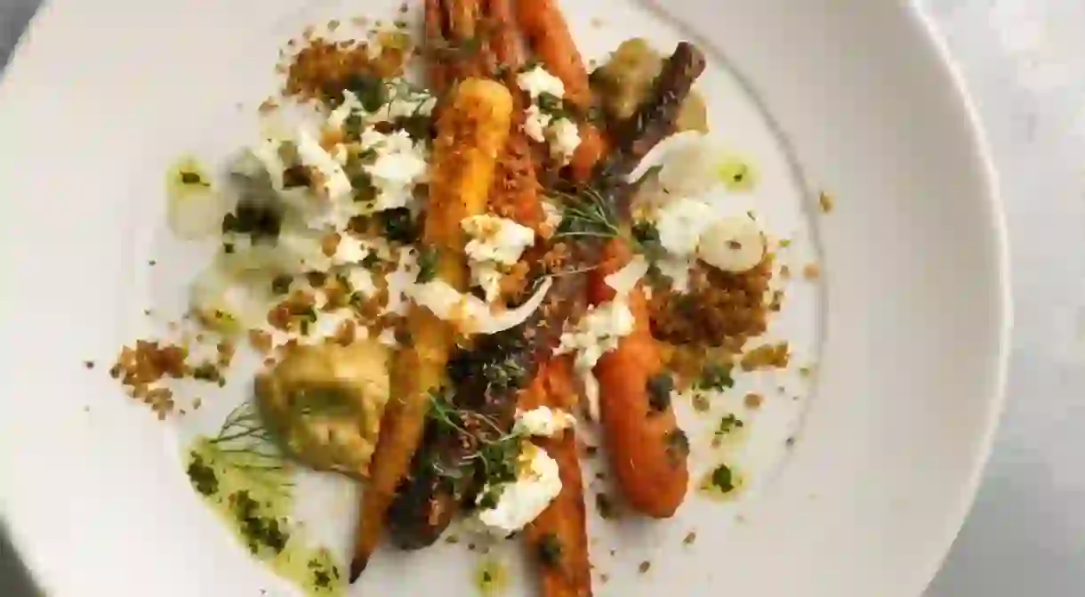 Roast carrots with Knockalara cheese at Café Paradiso