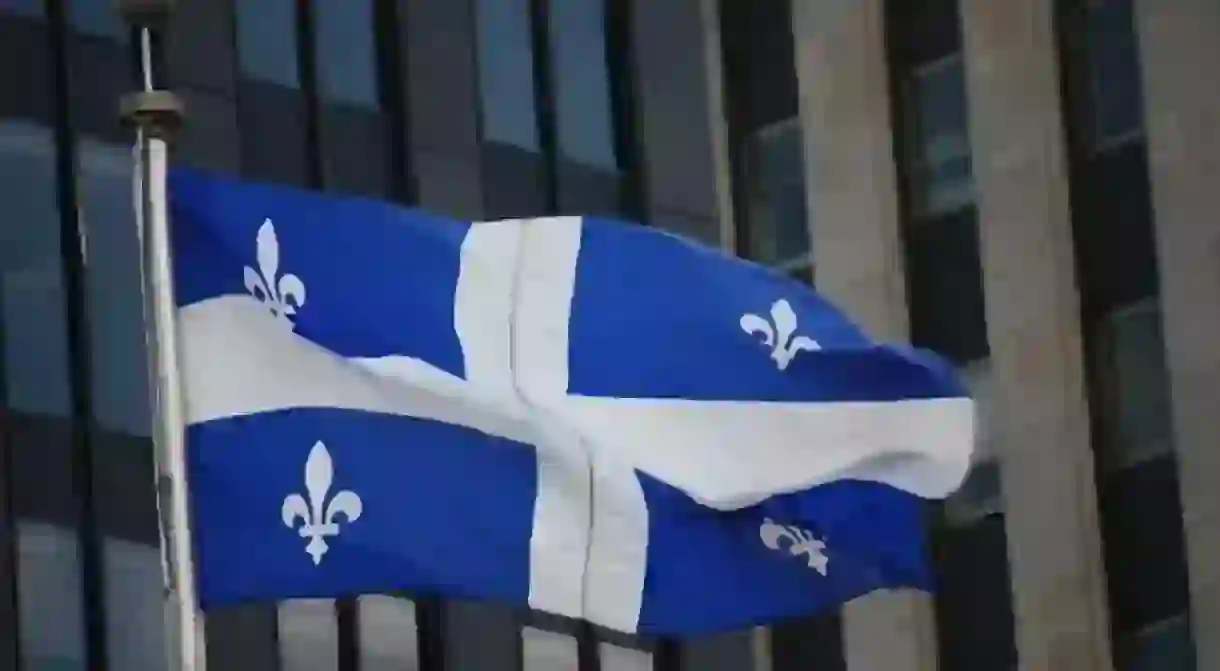 The Fleurdelisé, the flag of the province of Quebec