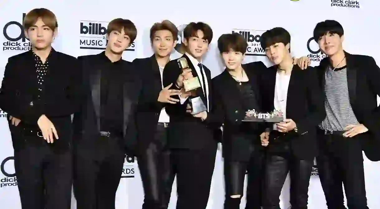 BTS celebrate their win