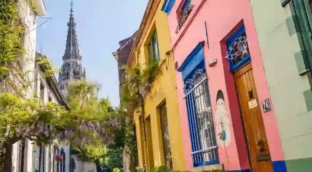 Rue de la Porselein in Brussels in springtime