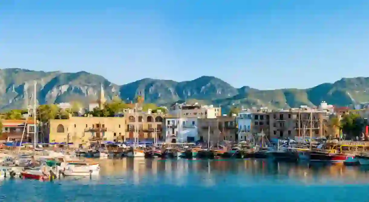 Panorama of Kyrenia harbour. Kyrenia (Girne), Cyprus