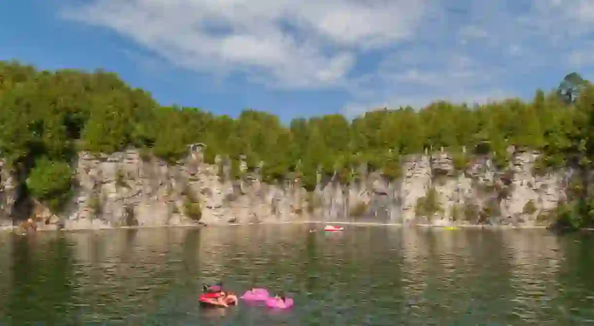 Floating away in Elora Quarry