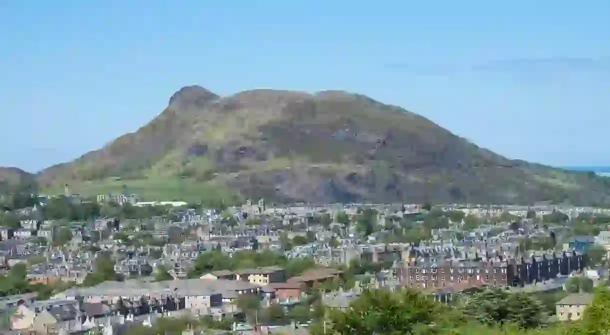 Arthurs Seat and the city of Edinburgh seen from Blackford Hill