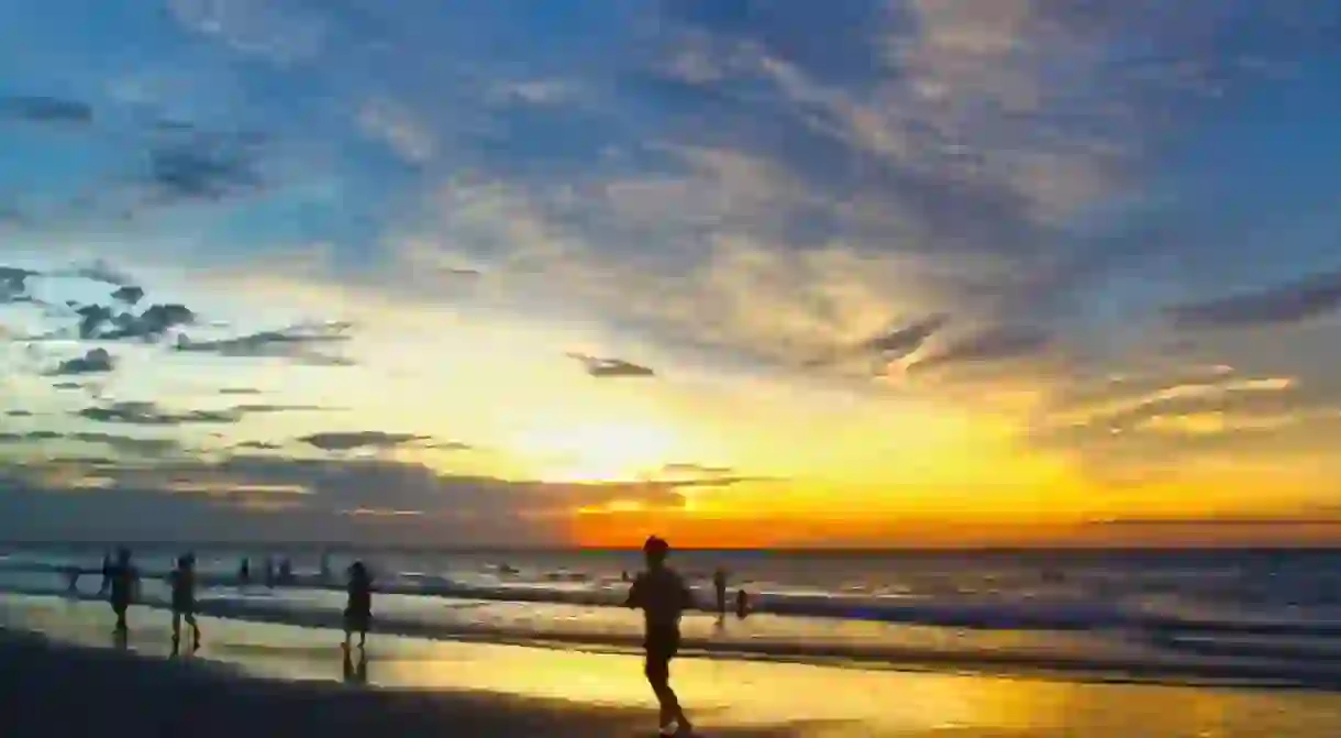 Running on the beach