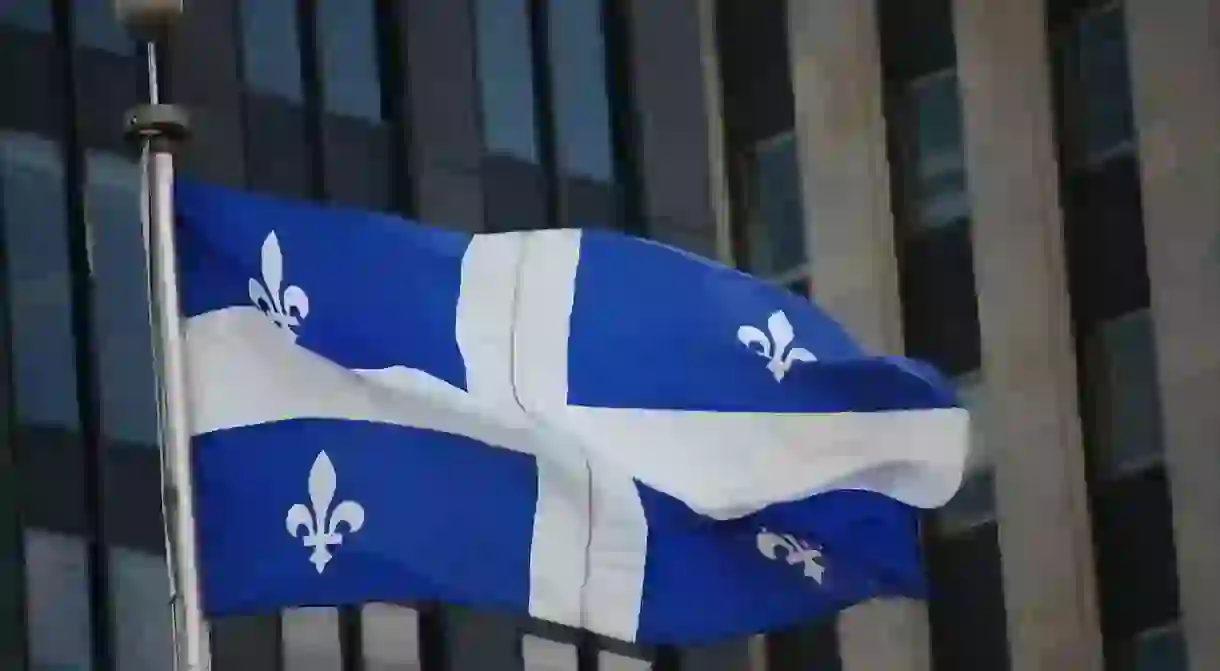 The Fleurdelisé, the flag of the province of Quebec