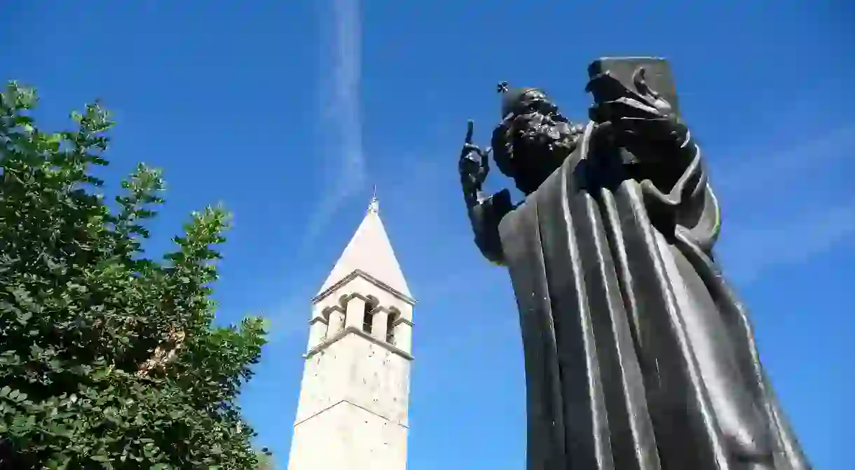 Rubbing the toe of the Grgur Ninski statue in Split is said to bring good luck