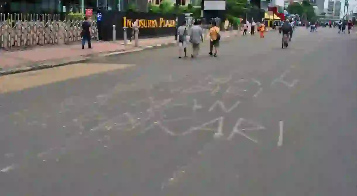 Tape art in the street of Jakarta