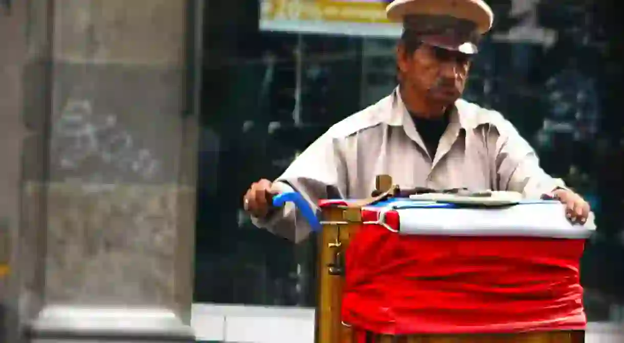 A lonely organillero in Mexico City