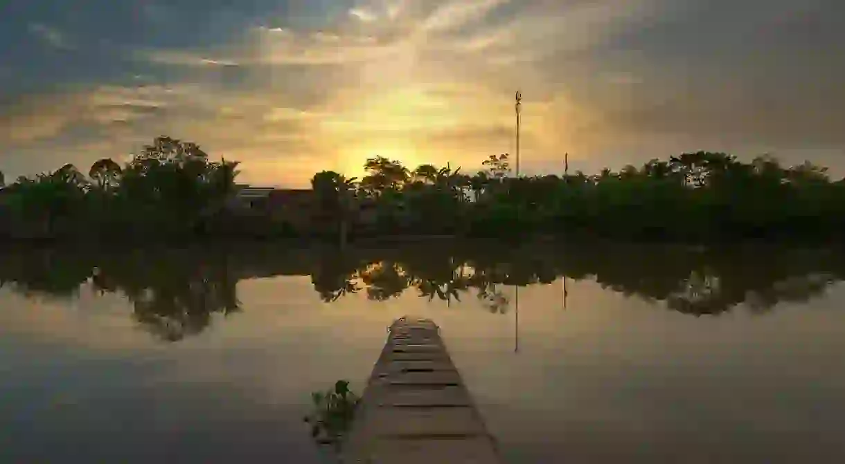 Sunset in Mekong delta