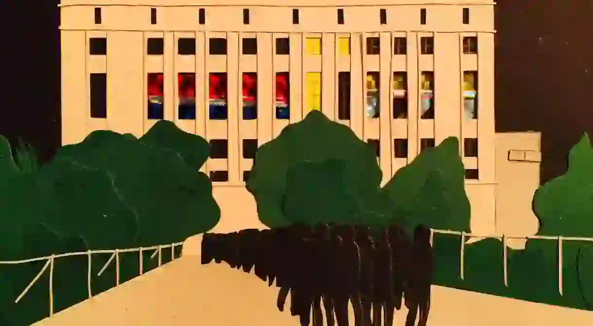 An artists interpretation of the notorious Berghain nightclub