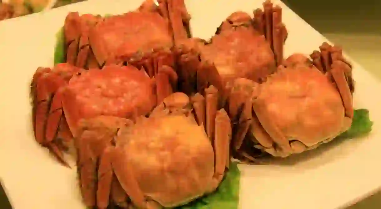 Steamed hairy crabs