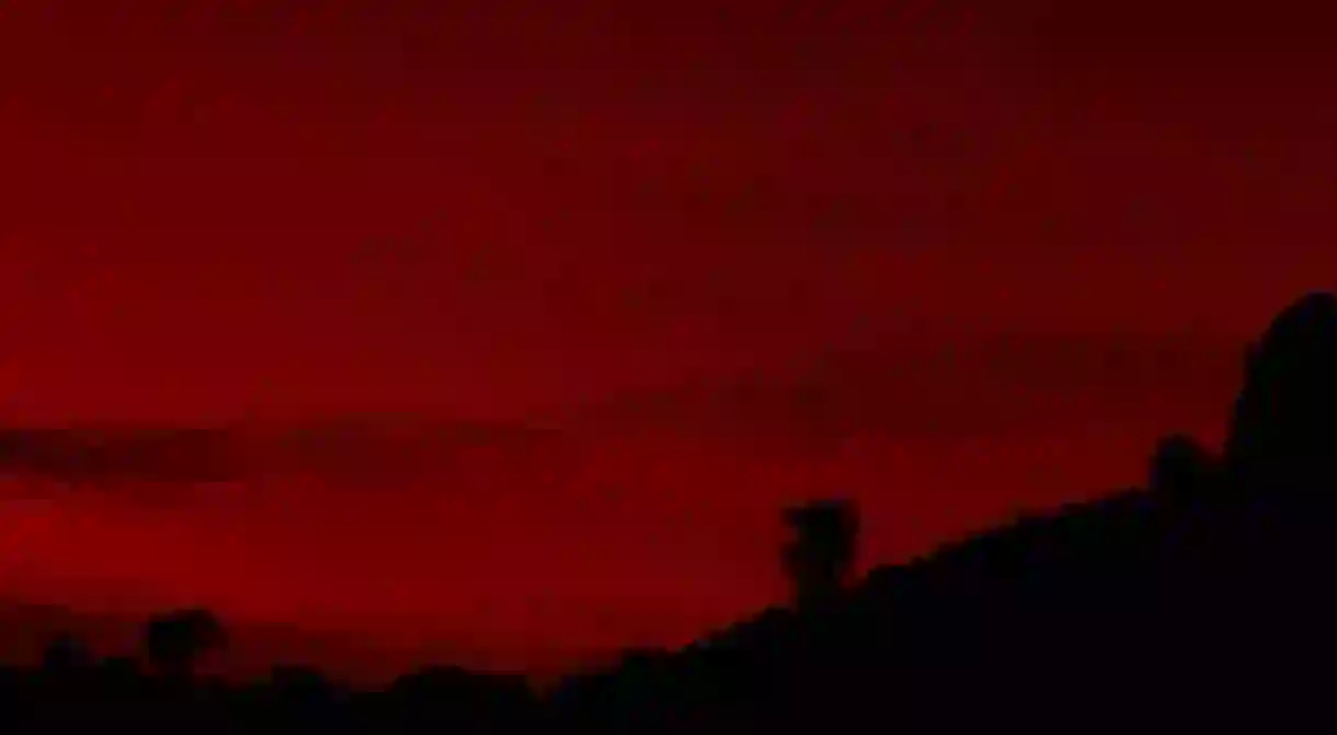 Red sunset at Savandurga