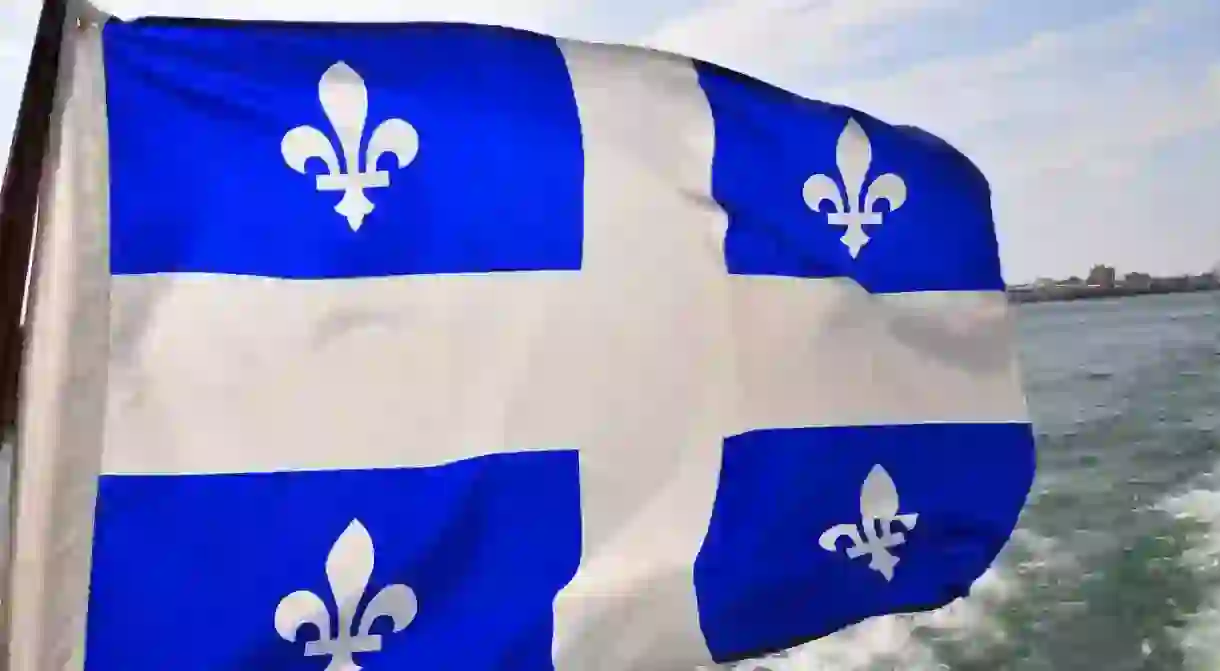 The Fleurdelisé, the flag of the province of Quebec