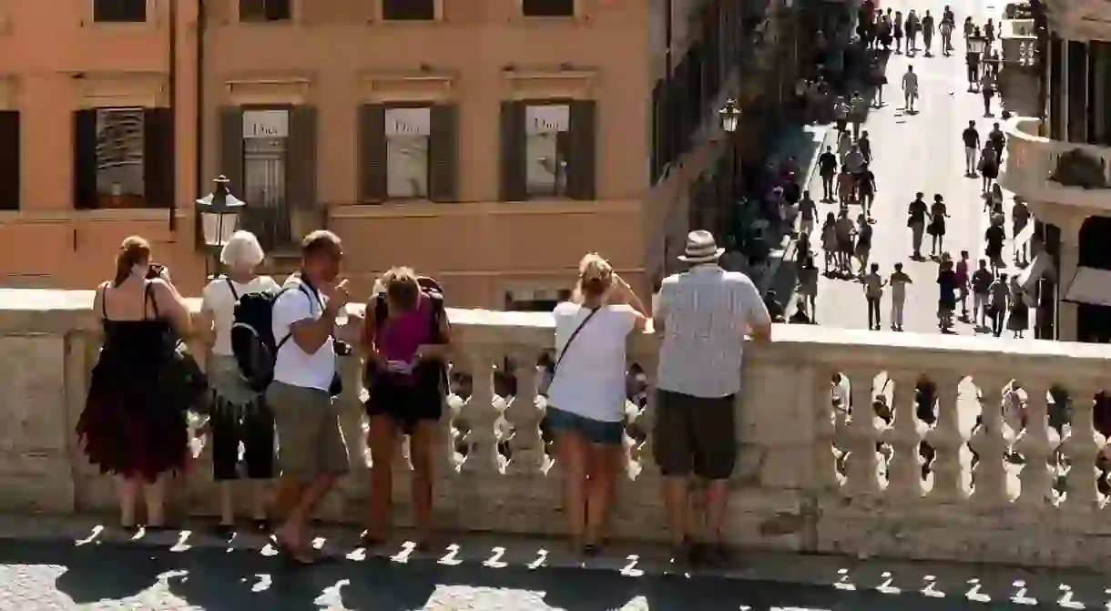 Tourists On The Spanish Steps