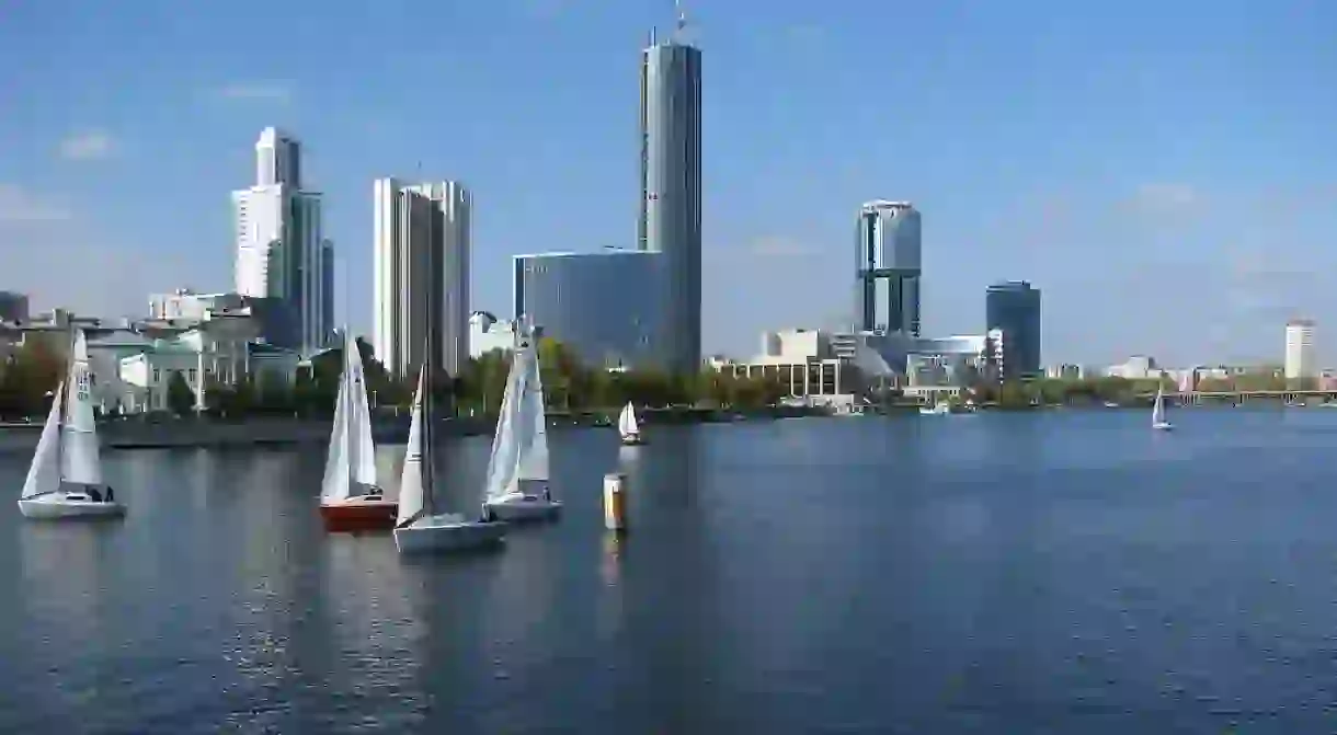 The city pond on the river Iset, Yekaterinburg