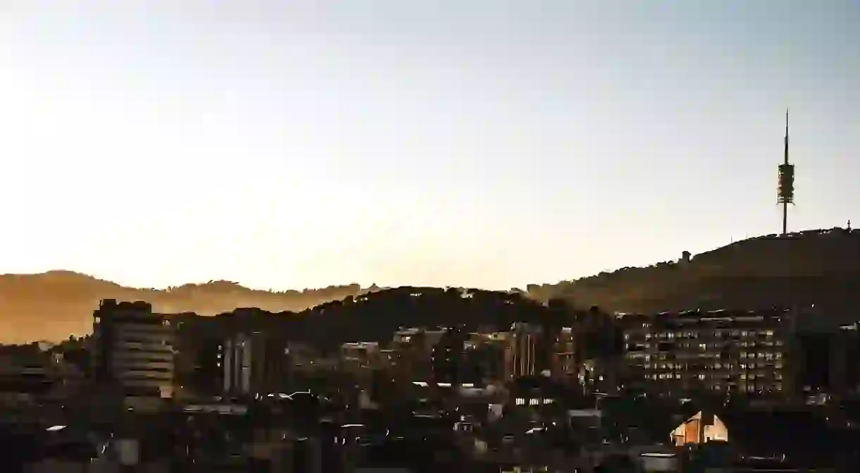 Collserola Tower, Barcelona, during sunset