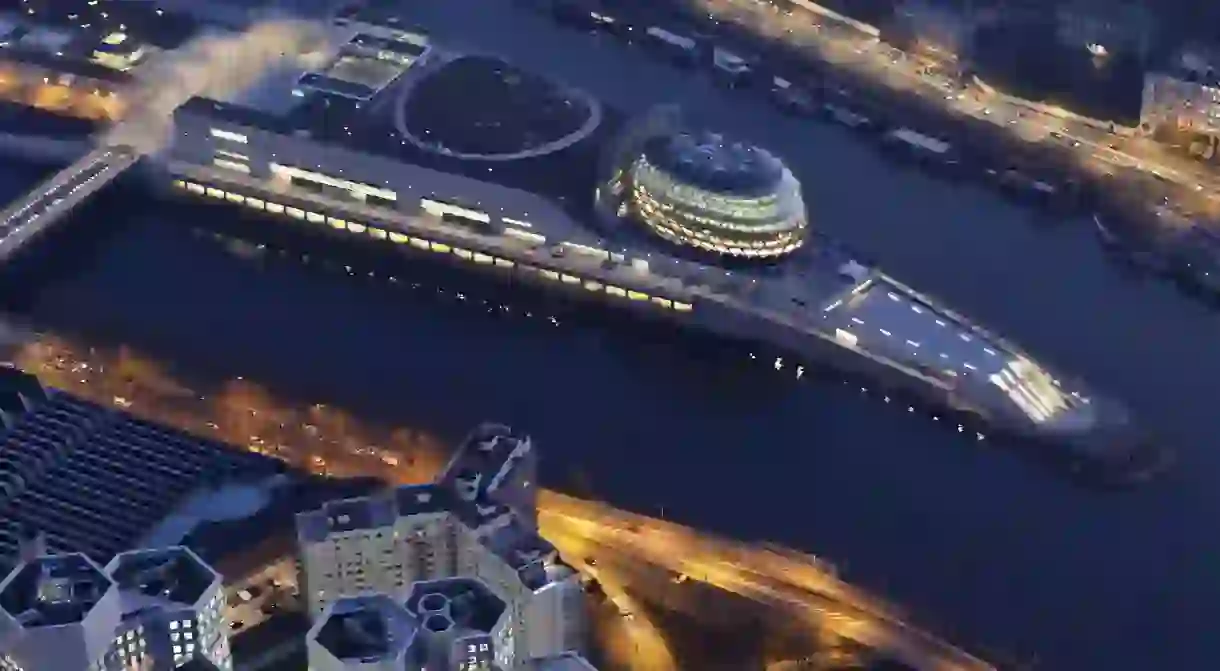 Birds-eye view of La Seine Musicale │