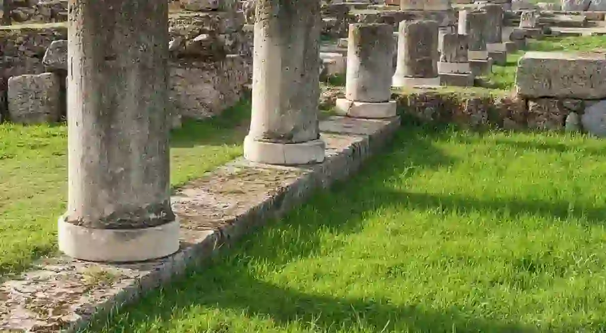 Columns of the Pompeion in the Kerameikos, Athens, Greece