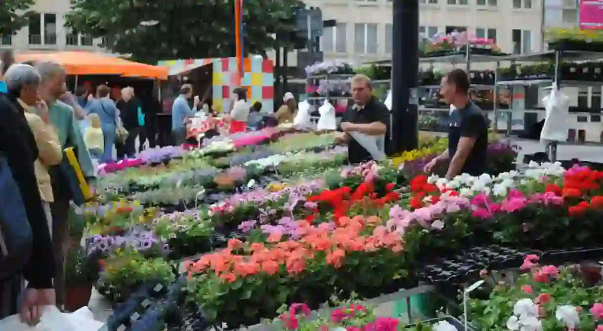 Flower market on Ghents Kouter square