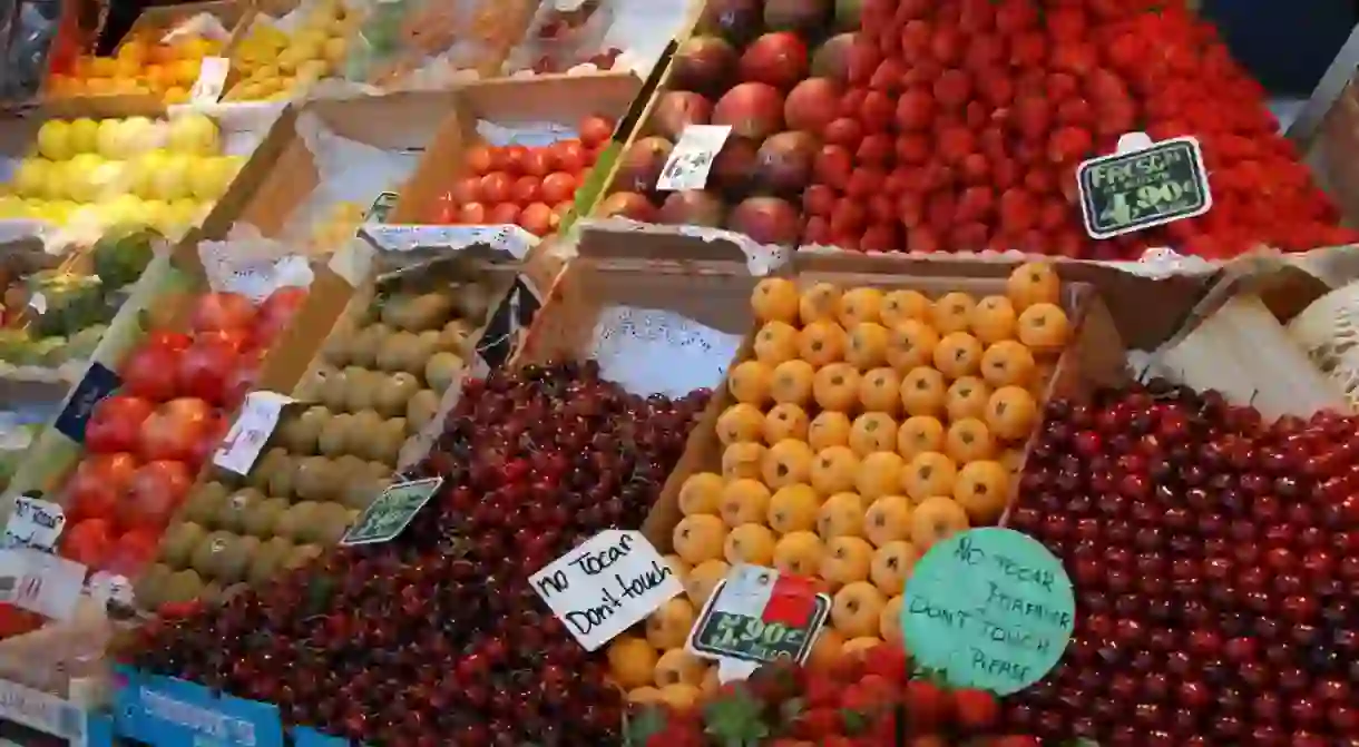 A fruit stall in a Madrid market