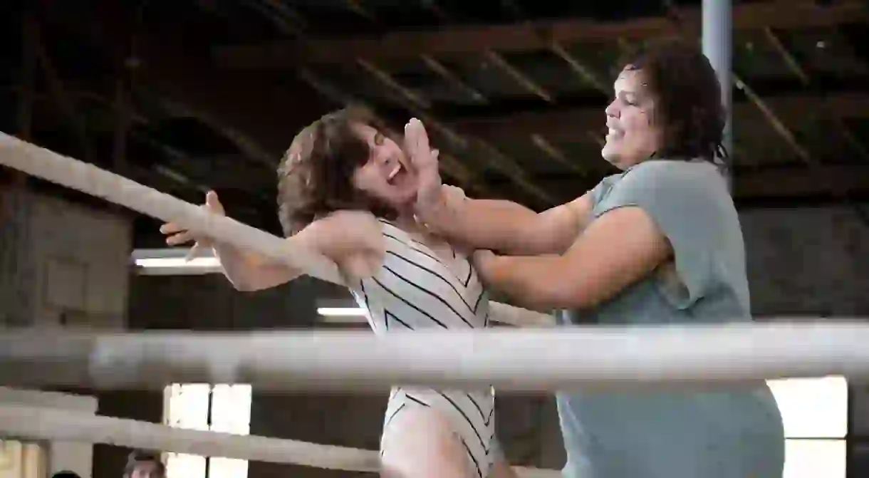 GLOW is based on the 1980s all-female wrestling promotion.